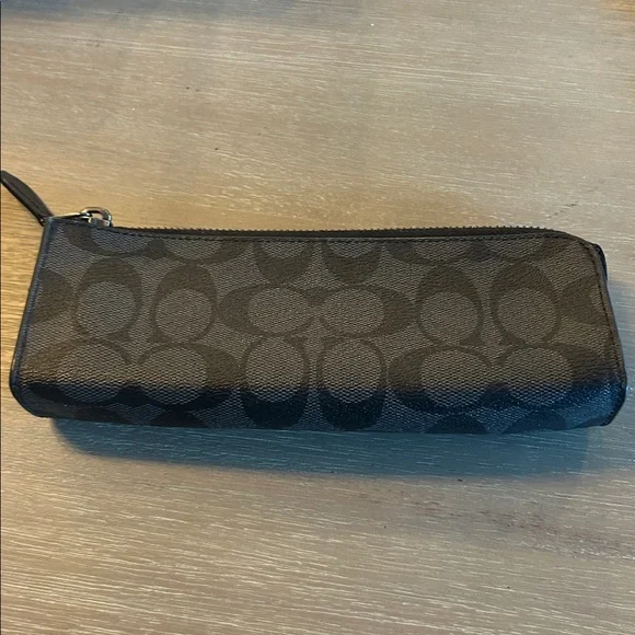 Coach Black Signature Zip Pencil Case - Picture 4 of 5